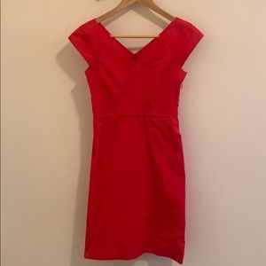Used Theory size O red satin cocktail dress